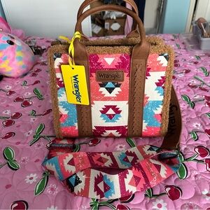 Wrangler Santa Fe Patterned Satchel with Brown Accents